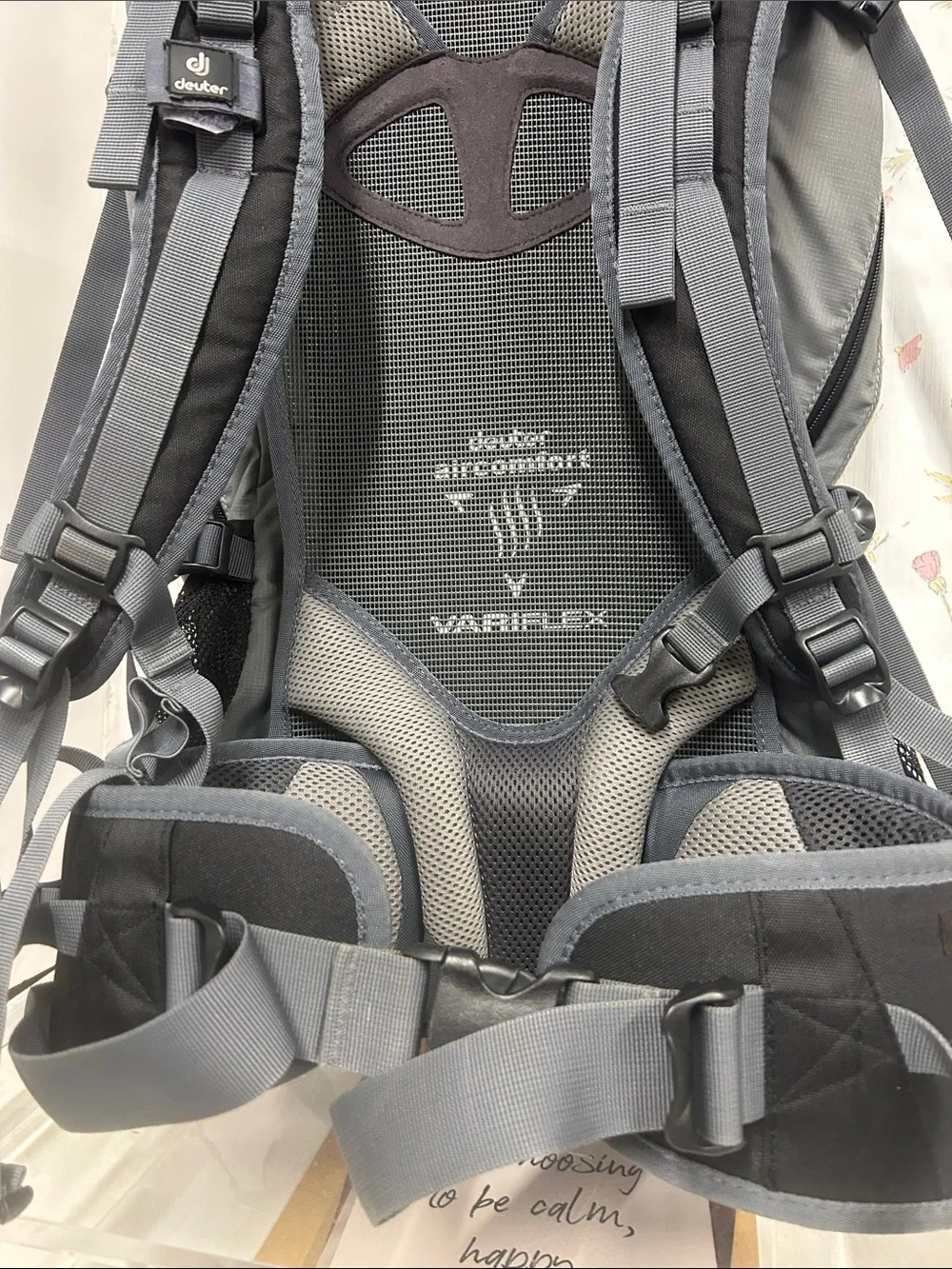 Men's Gray and Red   deuter  Hiking Backpack 42L